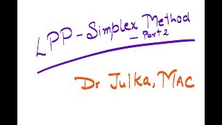 LPP 6 Simplex Method Part 2