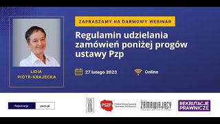 Regulamin udzielania zamówień poniżej progów ustawy Pzp