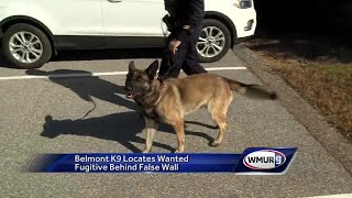 Belmont K-9 finds suspect behind fake wall