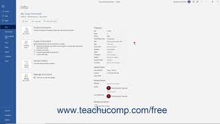 Word 2019 and 365 Tutorial Setting Document Properties Microsoft Training