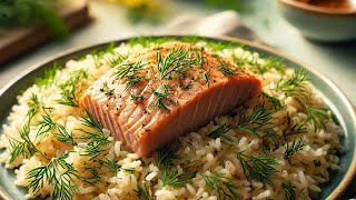 Dill rice and tuna fish With Shiraz saladشیوید پلو با تن ماهی