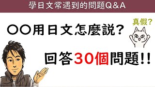 『〇〇用日文怎麼說?』回答30個問題 / 學習日文Q&A - 03 / 井上老師