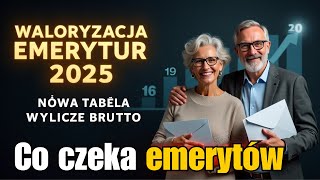 Waloryzacja emerytur 2025: Co czeka emerytów od marca oraz nowa tabela wyliczeń brutto