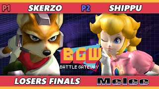 BGW 38 Losers Finals - Skerzo (Fox) Vs. Shippu (Peach) SSBM Melee Tournament