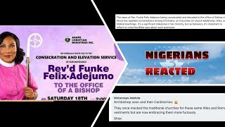 Funke Felix Adejumo now a Bishop/ Sparked Reactions/Hypocrisy of Pentecostal Church