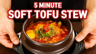 5 Minute Korean Stew for your Breakfast, Soft Tofu Stew! Sundubu Jjigae Recipe