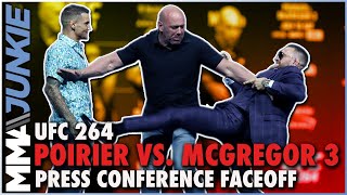 Conor McGregor kicks Dustin Poirier during faceoff | UFC 264 press conference