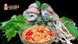 Fresh Spring Rolls with Sweet Dipping Sauce [ណែមឆៅ ឬ គួង]