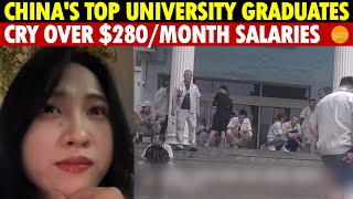 China's Top University Graduates Cry Over $280/Month Salaries Like Middle Schoolers