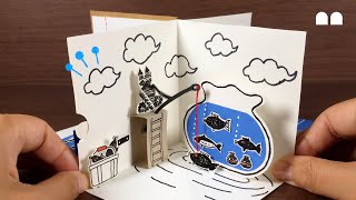 [Pop-up#13] 고양이 생선가게(팝업북) 만들기 | Making a Cat's Fish Shop Pop-up Book