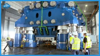 GIANT FORGING PRESS. Large Bevel Gear Machining Process And Forging Machines In Working