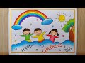 Children's day drawing| Children's day poster drawing| Happy Children's day drawing| Children's day