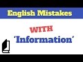 Mistakes with the Word 'Information' - ESL Lesson