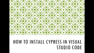 How to install cypress in visual studio code | #interviewquestions