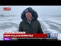 rare blizzard like snow arrives in grand isle