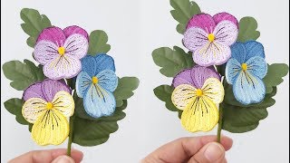 Quilling Pansy FLower Tutorial , paper pansy flower | como hacer flor de pensamiento quilling