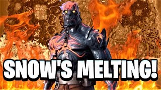 Fortnite Fire King Ice Melting Videos 9tube Tv - fire king is melting the snow in fortnite the fire king escapes the ice