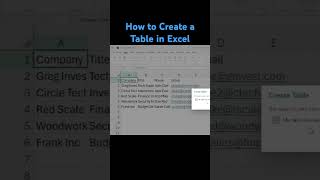 Quick guide on creating a table