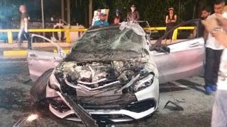 Mercedes Benz A45 AMG Car Crash in illegal street race in Cali Colombia - Car accident