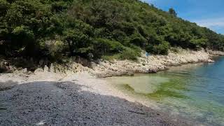 We found a secluded beach in Rabac, Istria!