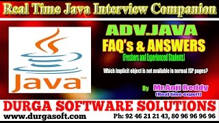 Java Interview Companion||Adv Java || Which implicit object is not available in normal JSP pages?