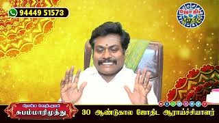 இந்த ஜாதகத்தில் 10-ம் அதிபதி குருவும் முடக்கு அதிபதியாகிவிட்டார் | jothida raagam |