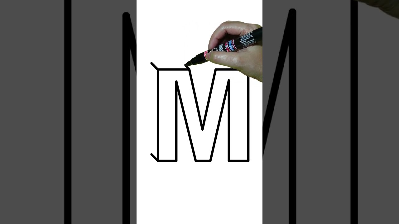 How To Draw 3d Letter M Youtube How To Draw 3d Letter M Youtube
