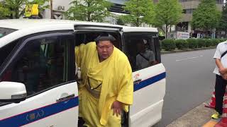 Waiting Sumo wrestlers for entering Ryogoku Kokugikan　2017年9月場所　両国国技館　勢などの力士入り待ち