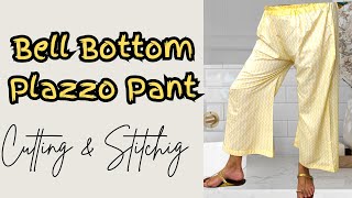 Bell Bottom Plazo Pant Cutting & Stitching | Ladies Bell Bottom Pant #ladiespantcuttingandstitching