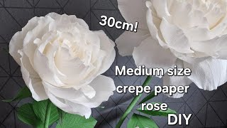 DIY Crepe paper medium rose full tutorial