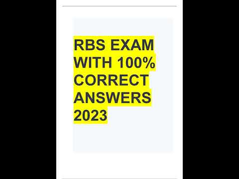 RBS Exam FINAL EXAM 2023 100% CORRECT ANSWERS - YouTube