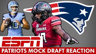 Patriots Mock Draft Reaction From ESPN’s 2-Round 2024 NFL Mock Draft Ft. Drake Maye & Xavier Legette