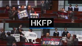 Protests in LegCo as CY Leung delivers his 2016 Policy Address