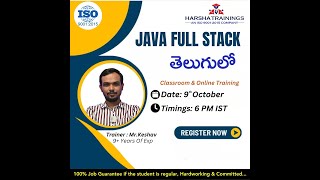 Update to Java Full Stack New Batch Students from Keshav Sir | Contact for Training - 8978345335