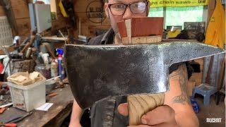 Cross wedging -  My first attempt on a pristine Fireman's Axe