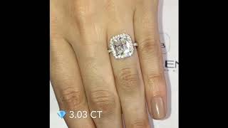 3.03 ct Cushion Brilliant Style Diamond Halo Design