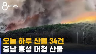 오늘만 전국 산불 34건…'3단계' 홍성은 100여 명 대피 / SBS 8뉴스