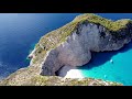 zakynthos shipwreck beach navagio beach aka smugglers cove drone footage license 4k