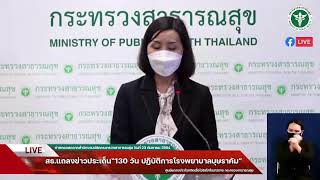 [LIVE] กระทรวงสาธารณสุขแถลงข่าว ประเด็น :130 วัน ปฏิบัติการโรงพยาบาลบุษราคัม