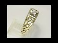 mens diamond solitaire chain link ring .23ct 14k yellow gold size 13 32647