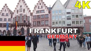 Walking tour in FRANKFURT Main Germany 4K 60fps UHD
