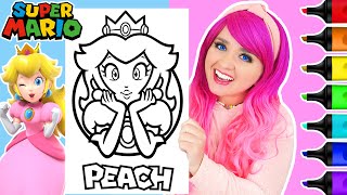Coloring Princess Peach Super Mario Coloring Page | Ohuhu Paint Markers