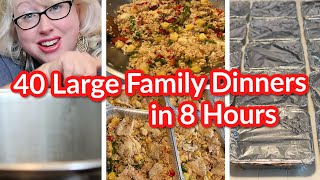 40 LARGE FAMILY MEALS IN 8 HOURS | Recipes for Cooking for a Crowd!