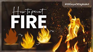 How To Paint Fire • 30 Days Of Digital Art Challenge • Tutorial & Course