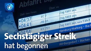 Sechstägiger GDL-Streik hat begonnen