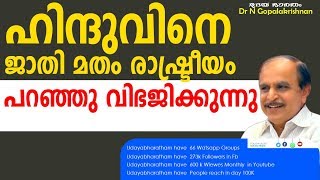 ഹിന്ദുവിനെ ജാതി മതം രാഷ്ട്രീയം പറഞ്ഞു വിഭജിക്കുന്നു|HINDU|Dr N Gopalakrishnan