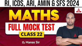 RI, ICDS, ARI, AMIN & SFS EXAM 2024 | Math Class | Full Mock Test | Class 22 | Adda247 Odia