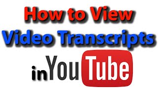 How to View Caption Transcript on YouTube || How to View Video Transcripts in YouTube