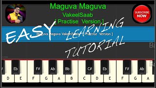 how to play Maguva Maguva Vakeel Saab Practise Version song #BMW #babumusicworld MUSIC NOTES PIANO