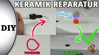 Abgeplatzte Keramik reparieren - Anleitung auch für Acryl und Emaille nutzbar 😊 (Keramik ausbessern)